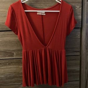 Deep V Baby Doll Top